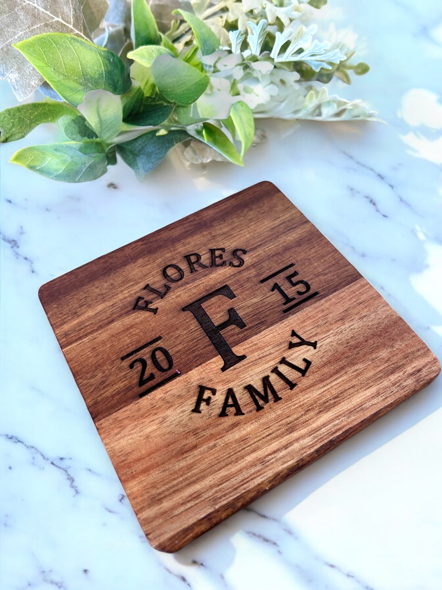 Custom Engraved Wood Coasters - Set of 4 - Oh Elly Designs