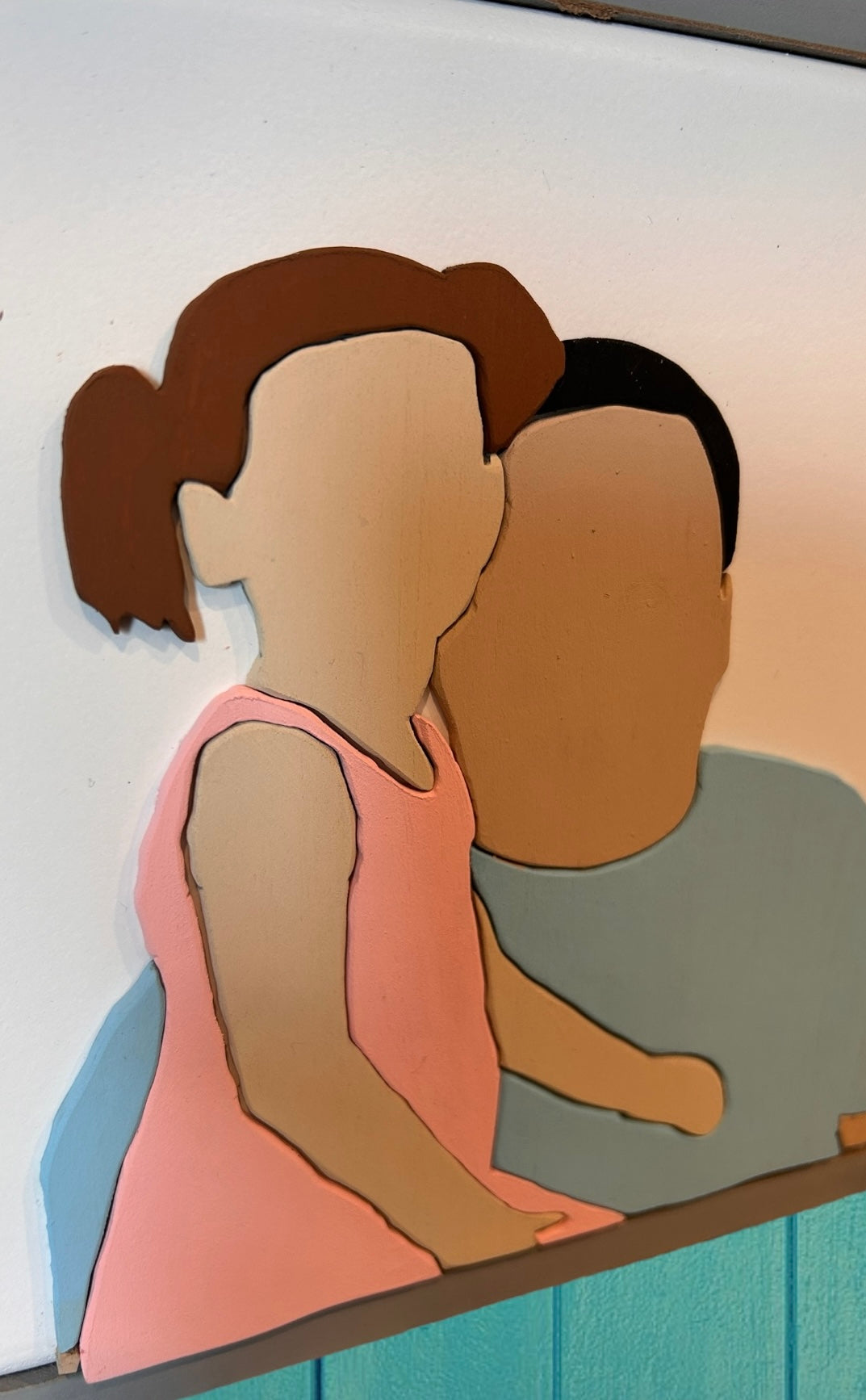 Custom Faceless Wood Portrait & Line Drawing - Personalized Handcrafted Art - Oh Elly Designs