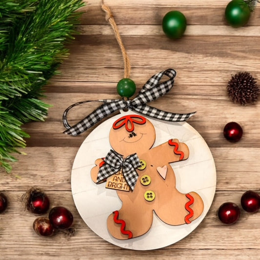 Holiday Classic Ornaments – Painted or DIY Kit | Gingerbread Men, Snowman & Santa Designs.