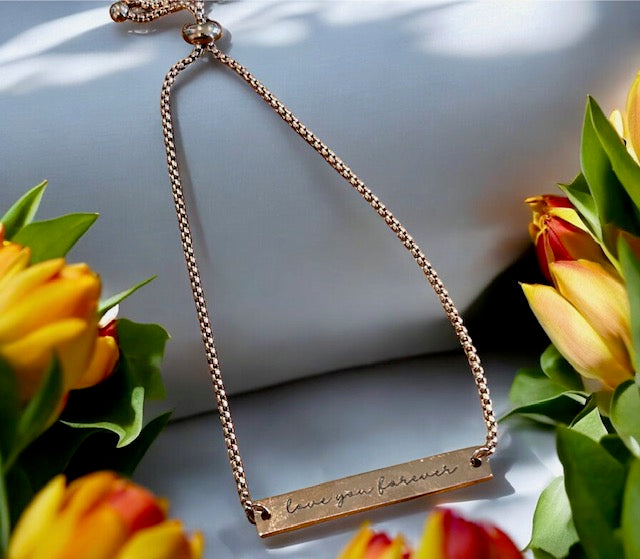 Customizable Stainless Steel Flat Adjustable Bar Bracelet - Oh Elly Designs