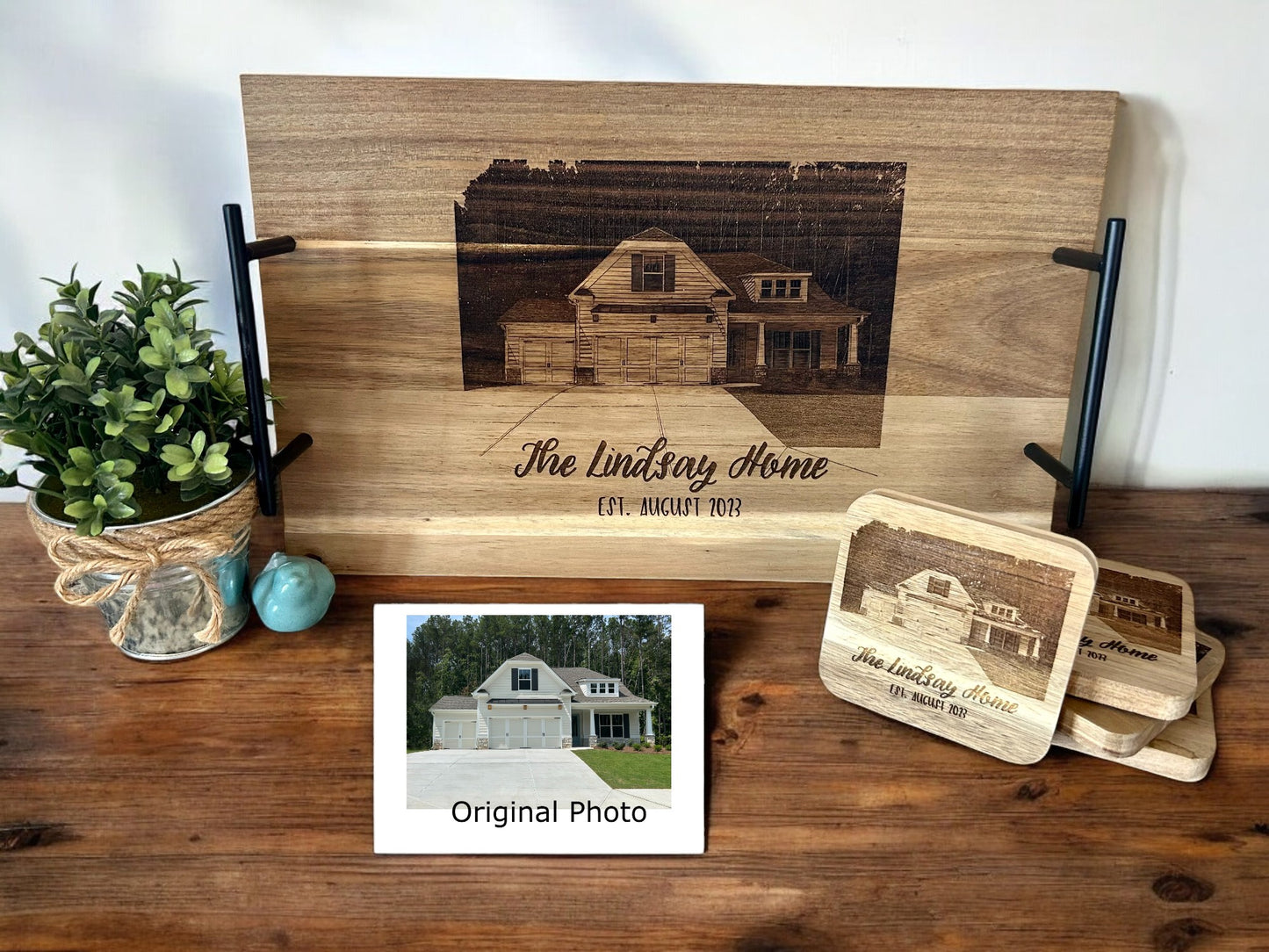 Personalized House Engraved Tray - Oh Elly Designs