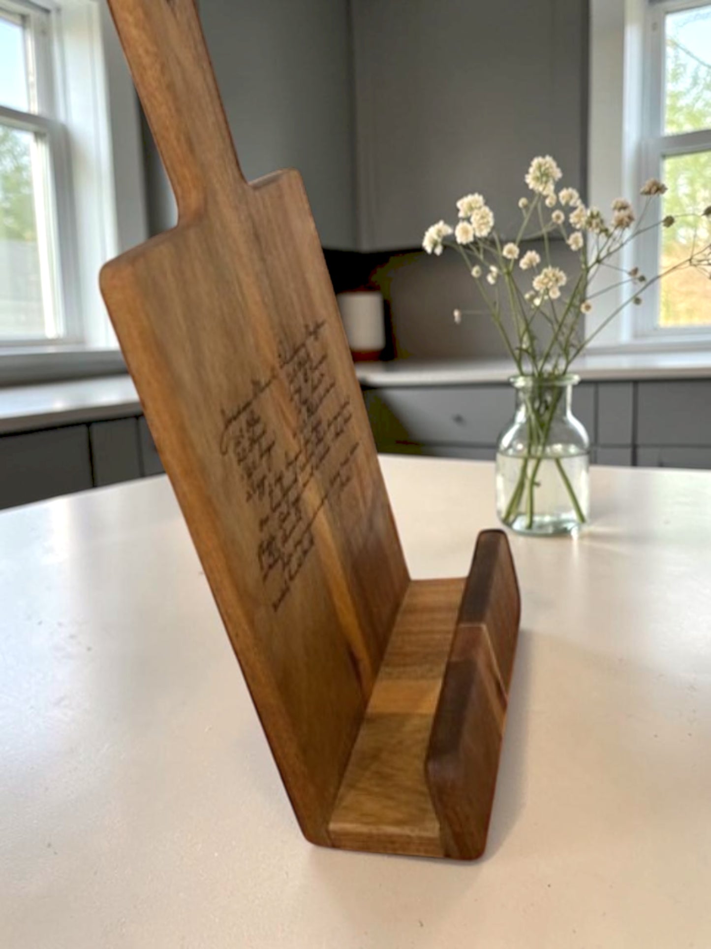Handwritten Recipe Cookbook Stand | Personalized Engraved Acacia Wood | Custom Recipe Gift | Family Recipe Keepsake - Oh Elly Designs