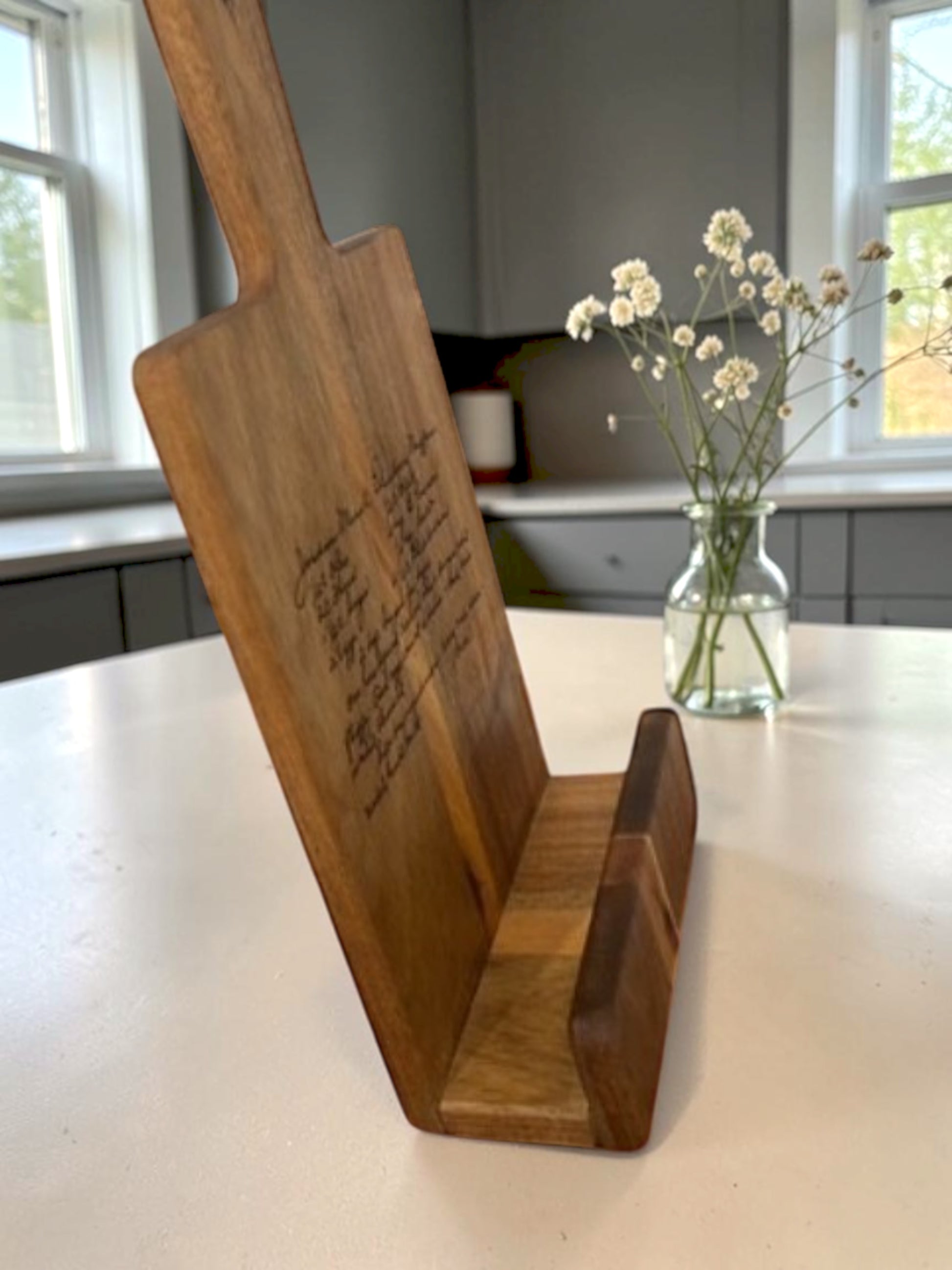 Handwritten Recipe Cookbook Stand | Personalized Engraved Acacia Wood | Custom Recipe Gift | Family Recipe Keepsake - Oh Elly Designs