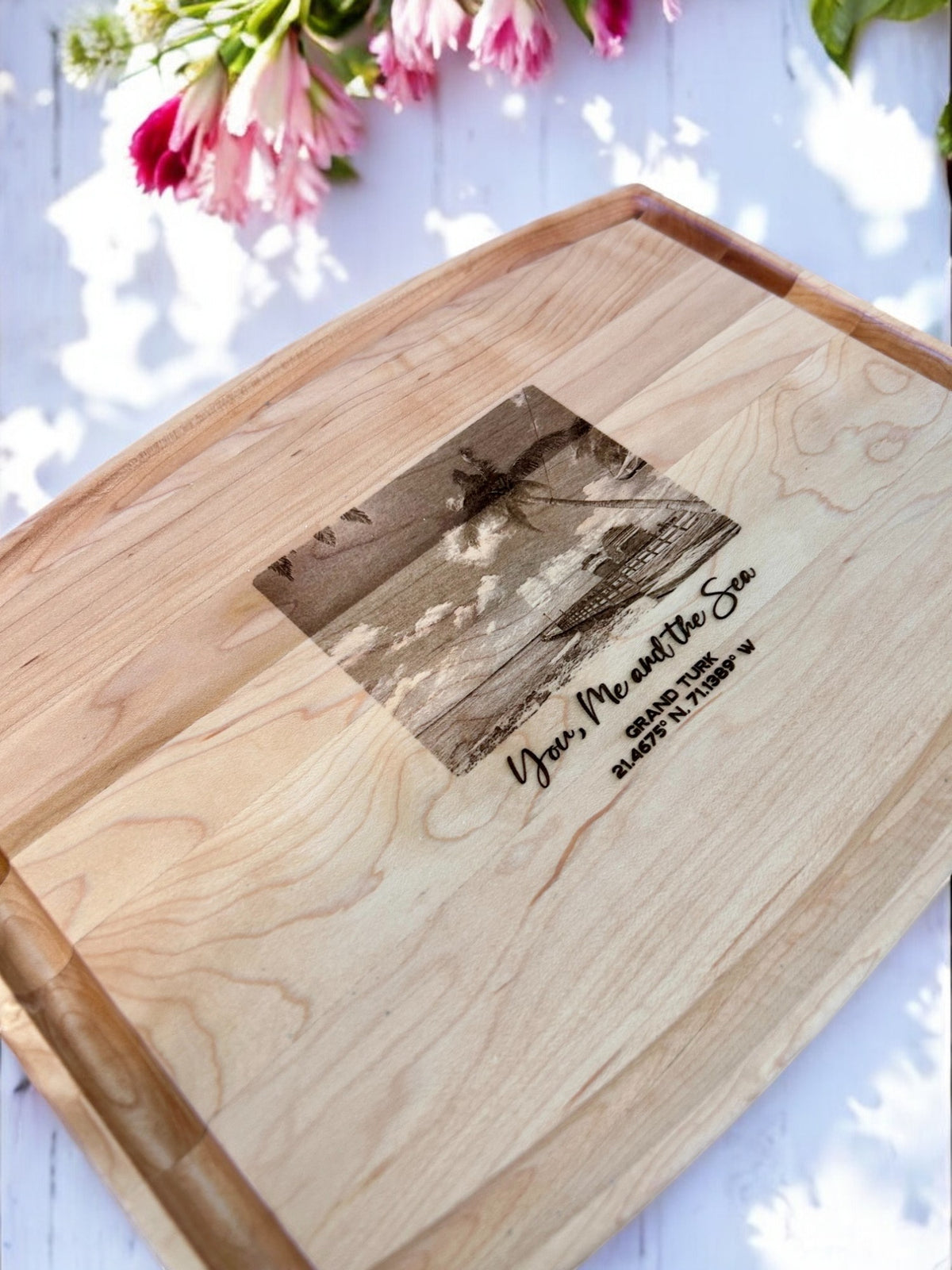 Custom Photo Board Personalized Photo Cutting Board – Custom Engraved Maple with Photo ...