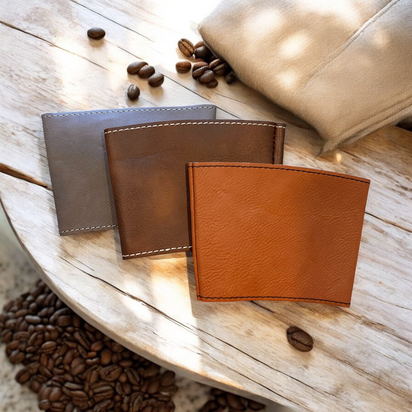 Customizable Leatherette Coffee Sleeves