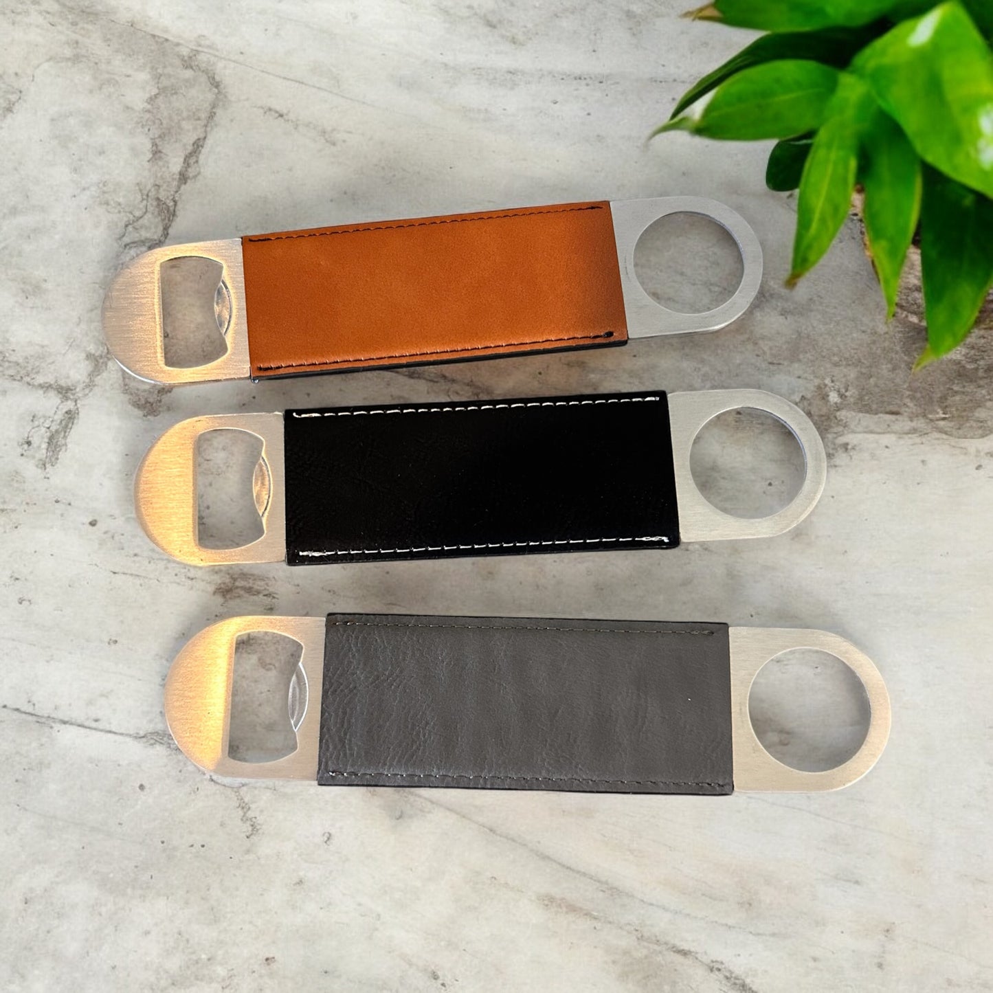 Customizable Leatherette Bottle Openers