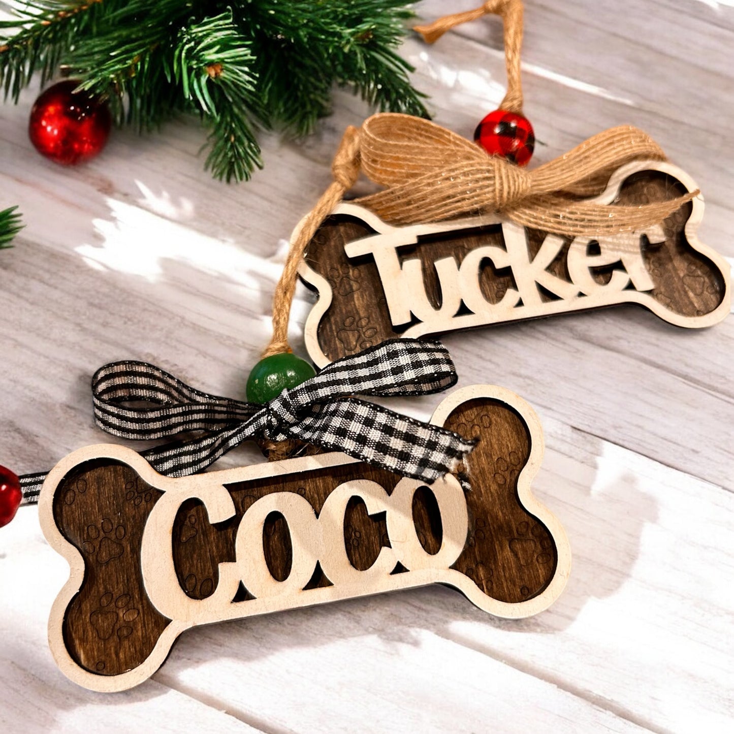 Personalized Dog Bone Ornament – Custom Christmas Keepsake for Pet Lovers