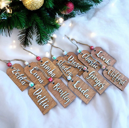 Personalized Wooden Gift or Stocking Tags