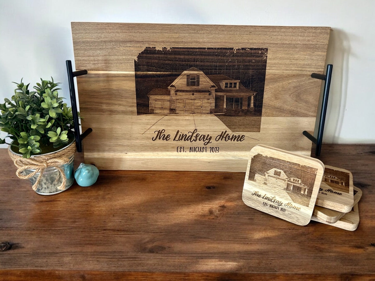 Personalized House Engraved Tray