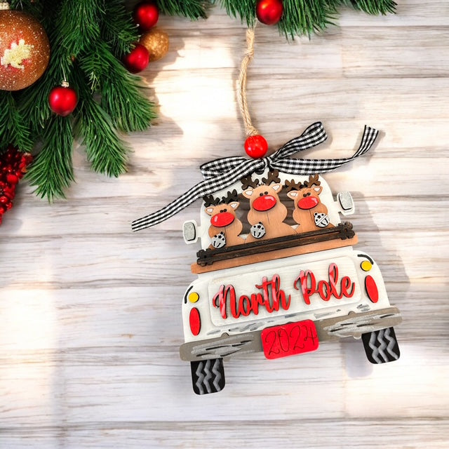 Countryside Charm Ornaments – Painted or DIY Kit | Farm, Wood Tag, and Vintage Truck Designs