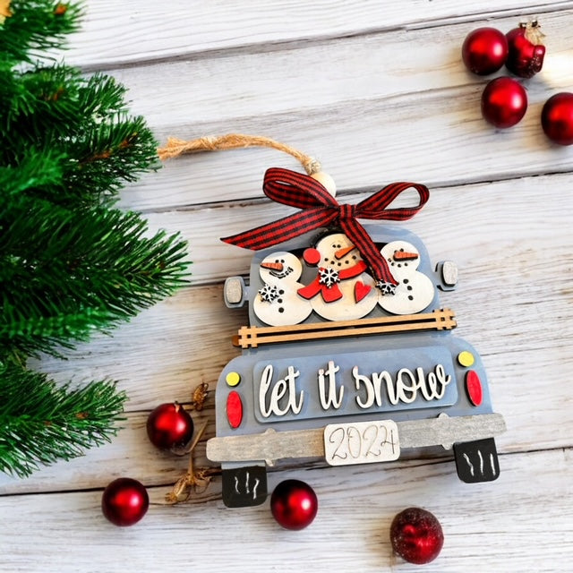 Countryside Charm Ornaments – Painted or DIY Kit | Farm, Wood Tag, and Vintage Truck Designs